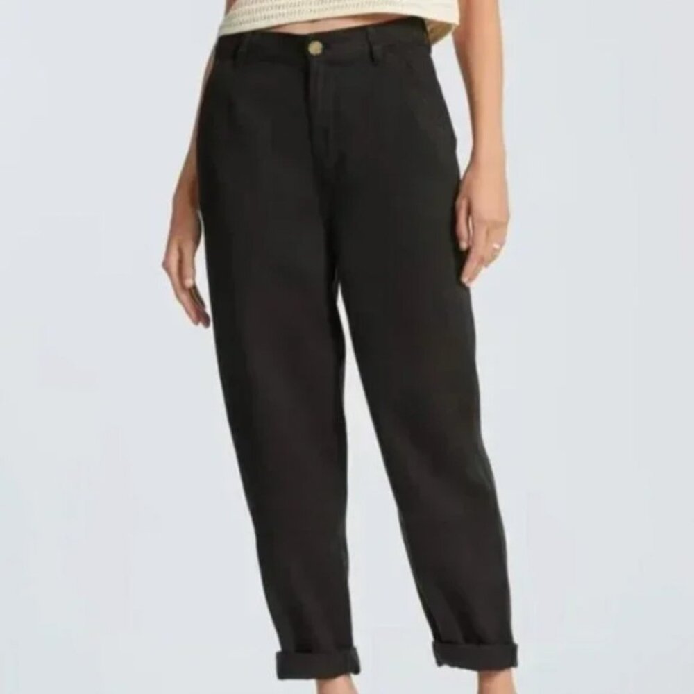 NWT Everlane The Relaxed Chino Womens 10 Black Barrel Pant